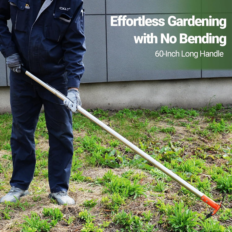 2-in-1 Garden Hoe and Weed Puller Rake