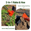 2-in-1 Garden Hoe and Weed Puller Rake